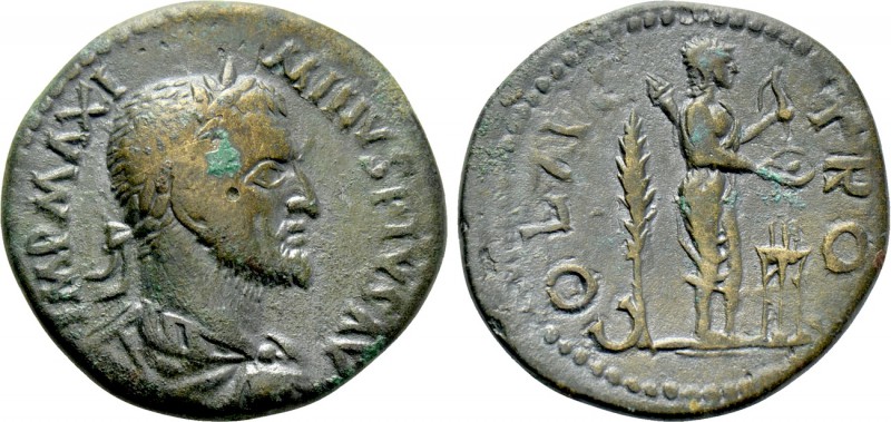 TROAS. Alexandria. Maximinus Thrax (235-238). Ae As. 

Obv: IMP MAXIMINVS PIVS...