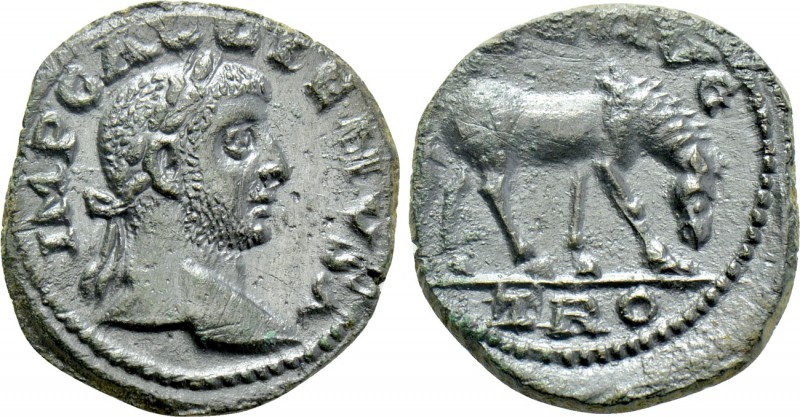 TROAS. Alexandria. Gallienus (253-268). Ae As. 

Obv: IMP GALLIENVS A. 
Laure...