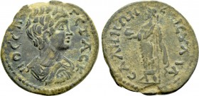 LYDIA. Sala. Geta (Caesar, 198-209). Ae. Sylla, magistrate.