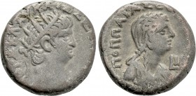 EGYPT. Alexandria. Nero with Poppaea (54-68). BI Tetradrachm. Dated RY 11 (64/5).