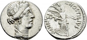 L. HOSTILIUS SASERNA. Denarius (48 BC). Rome.
