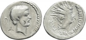 MARK ANTONY. Denarius (42 BC). Military mint traveling with Antony in Italy.