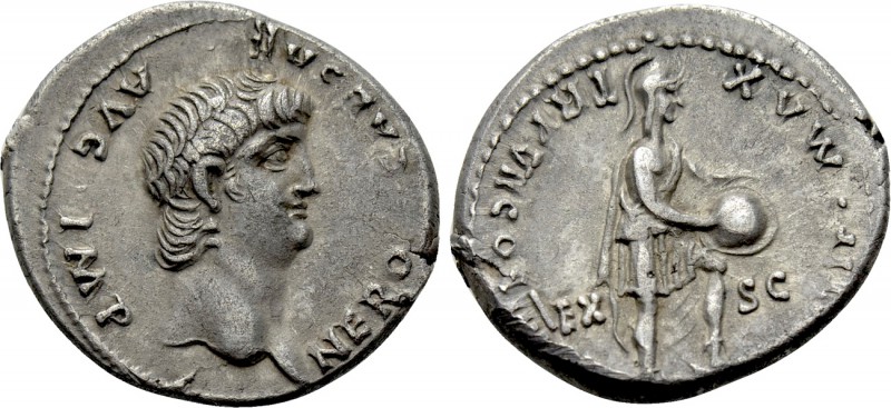 NERO (54-68). Denarius. Rome.

Obv: NERO CAESAR AVG IMP.
Bare head right.
Re...