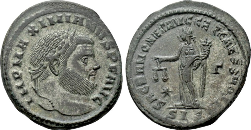 MAXIMIANUS HERCULIUS (First reign, 286-305). Follis. Siscia. 

Obv: IMP MAXIMI...
