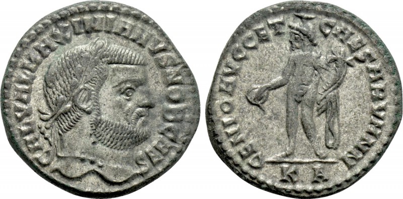 GALERIUS (293-305). Follis. Cyzicus. 

Obv: GAL VAL MAXIMIANVS NOB CAES. 
Lau...