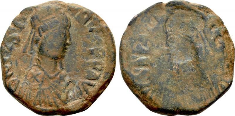 JUSTINIAN I (527-565). Follis. Uncertain mint. Obverse brockage. 

Obv: D N IV...