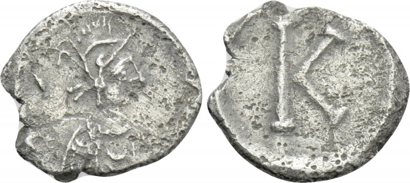 ANONYMUS. Time of Justinian I (527-565). Siliqua or Scripulum(?) Constantinople....