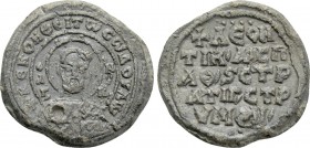 BYZANTINE LEAD SEALS. Leon, imperial protospatharios and strategos of the Strymon (Circa 11th-12th centuries).