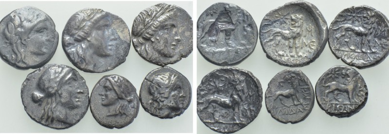 6 Greek Coins of Milet. 

Obv: .
Rev: .

. 

Condition: See picture.

W...