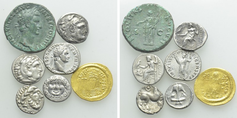 7 Ancient Coins. 

Obv: .
Rev: .

. 

Condition: See picture.

Weight: ...