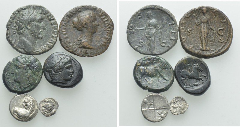 7 Ancient Coins. 

Obv: .
Rev: .

. 

Condition: See picture.

Weight: ...