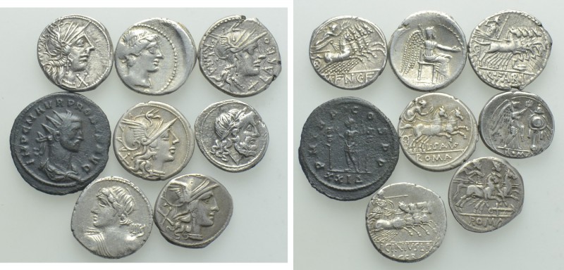 8 Roman Coins. 

Obv: .
Rev: .

. 

Condition: See picture.

Weight: g....