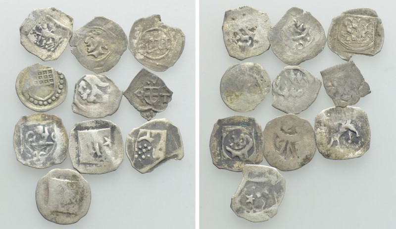 10 German and Austrian Medieval Coins. 

Obv: .
Rev: .

. 

Condition: Se...