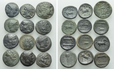 12 Greek Coins; Mostly Macedonian Kings.