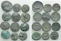 12 Greek Coins; Mostly Macedonian Kings.