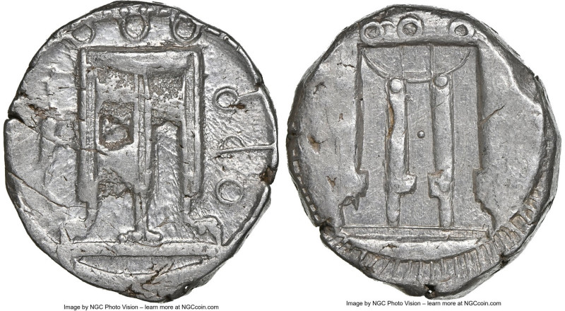 BRUTTIUM. Croton. Ca. 480-430 BC. AR stater (21mm, 8.19 gm, 1h). NGC Choice XF 3...