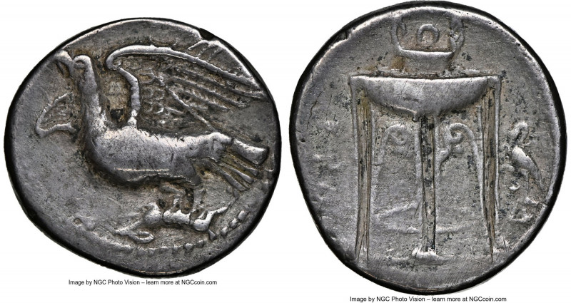 BRUTTIUM. Croton. Ca. 350-300 BC. AR/AE fourree stater (21mm, 6.65 gm, 9h). NGC ...