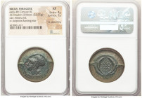 SICILY. Syracuse. Dionysius I (406/5-367 BC). AE drachm or dilitron (30mm, 32.07 gm, 12h). NGC XF 4/5 - 3/5, light smoothing. ΣYPA, head of Athena lef...