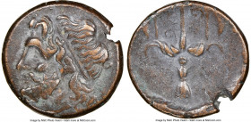 SICILY. Syracuse. Hieron II (ca. 275-215 BC). AE litra (20mm, 5h). NGC Choice VF. Head of Poseidon left, wearing taenia / ΙΕΡΩ-ΝΟΣ / Θ-Φ, trident head...