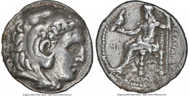 MACEDONIAN KINGDOM. Alexander III the Great (336-323 BC). AR tetradrachm (25mm, 17.06 gm, 9h). NGC VF 5/5 - 2/5. Posthumous issue of Babylon, under Se...