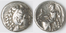 MACEDONIAN KINGDOM. Alexander III the Great (336-323 BC). AR drachm (16mm, 4.08 gm, 2h). Early posthumous issue of Lampsacus, ca. 323-317 BC. Head of ...