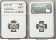 MOESIA. Istrus. Ca. 4th century BC. AR drachm (17mm, 5.99 gm, 12h). NGC MS S 5/5 - 5/5. Two male heads facing, the left inverted / IΣTPIH, sea eagle a...