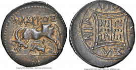 ILLYRIA. Apollonia. Ca. 2nd-1st Centuries BC. AR drachm (18mm, 3.08 gm, 5h). NGC Choice XF 4/5 - 3/5, edge cut. Maarcus and Lysania, magistrates. ΜΑΑΡ...