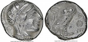 ATTICA. Athens. Ca. 440-404 BC. AR tetradrachm (24mm, 17.12 gm, 9h). NGC AU 5/5 - 3/5. Mid-mass coinage issue. Head of Athena right, wearing earring, ...