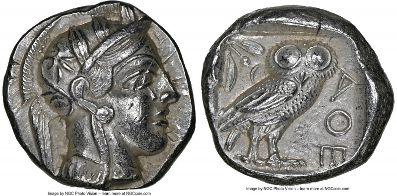 ATTICA. Athens. Ca. 440-404 BC. AR tetradrachm (23mm, 17.19 gm, 4h). NGC AU 3/5 ...