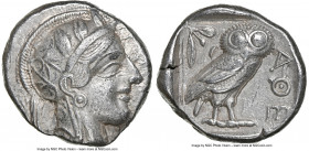 ATTICA. Athens. Ca. 440-404 BC. AR tetradrachm (24mm, 17.13 gm, 10h). NGC Choice XF 5/5 - 4/5, Full Crest. Mid-mass coinage issue. Head of Athena righ...