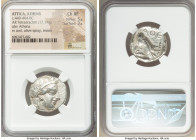 ATTICA. Athens. Ca. 440-404 BC. AR tetradrachm (24mm, 17.17 gm, 4h). NGC Choice XF 5/5 - 3/5. Mid-mass coinage issue. Head of Athena right, wearing ea...