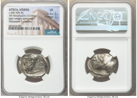 ATTICA. Athens. Ca. 440-404 BC. AR tetradrachm (21mm, 16.83 gm, 10h). NGC VF 2/5 - 2/5. Mid-mass coinage issue. Head of Athena right, wearing earring,...