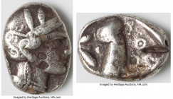 ATTICA. Athens. Ca. 440-404 BC. AR tetradrachm (26mm, 16.63 gm, 7h). Choice Fine, countermarks, scuff, test cut. Late mass coinage issue. Head of Athe...