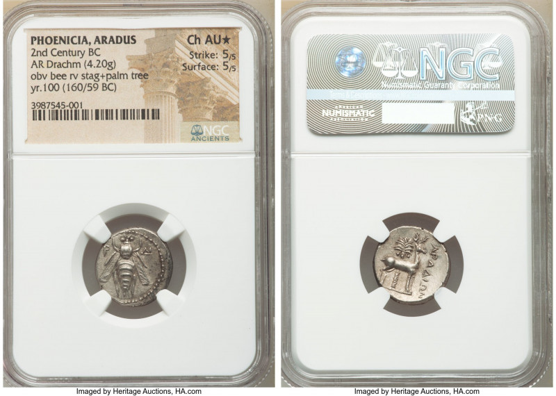 PHOENICIA. Aradus. Ca. 2nd century BC. AR drachm (17mm, 4.20 gm, 1h). NGC Choice...