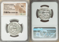SASANIAN KINGDOM. Bahram V (Vahram) (AD 420-438). AR drachm (28mm, 2h). NGC AU. BBA (Court mint). Bust right, wearing mural crown with korymbos set on...