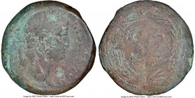 SYRIA. Antioch. Galba (AD 68-69). AE (29mm, 15.58 gm, 12h). NGC VF 4/5 - 2/5, countermark. IM•SER•SVL•GALBA•CAE, laureate head of Galba right / S•C in...