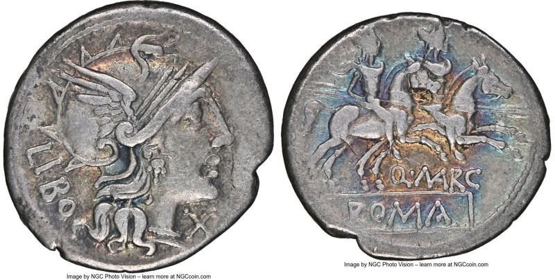 Q. Marcius Libo (ca. 148 BC). AR denarius (20mm, 3.92 gm, 2h). NGC VF 4/5 - 5/5....
