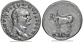 Vespasian (AD 69-79). AR denarius (18mm, 3.47 gm, 5h). NGC Choice XF 5/5 - 3/5. Rome, AD 77-78. IMP CAESAR VESPASIANVS AVG, laureate head Vespasian ri...