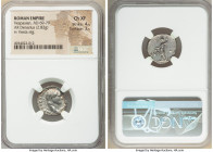 Vespasian (AD 69-79). AR denarius (17mm, 2.82 gm, 6h). NGC Choice XF 4/5 - 3/5. Rome, AD 72-73. IMP CAES VESP AVG P M COS IIII, laureate head of Vespa...