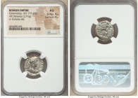 Commodus, as Augustus (AD 177-192). AR denarius (18mm, 2.91 gm, 7h). NGC AU 4/5 - 4/5. Rome, December AD 179-180. L AVREL COM-MODVS AVG, laureate, dra...