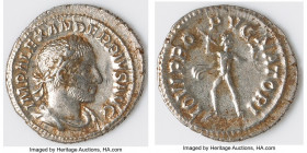 Severus Alexander (AD 222-235). AR denarius (20mm, 2.80 gm, 6h). XF, graffiti. Rome, ca. AD 231-235. IMP ALEXAN-DER PIVS AVG, laureate, draped, and cu...