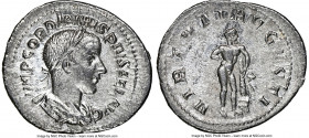 Gordian III (AD 238-244). AR denarius (22mm, 2.72 gm, 6h). NGC Choice AU 5/5 - 3/5. Rome, AD 241-243. IMP GORDIANVS PIVS FEL AVG, laureate, draped, an...