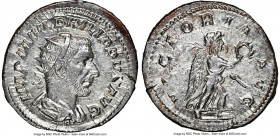 Philip I (AD 244-249). AR antoninianus (22mm, 4.11 gm, 12h). NGC AU 5/5 - 4/5. Rome, AD 244-247. IMP M IVL PHILIPPVS AVG, radiate, draped and cuirasse...