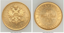 Russian Duchy. Alexander II gold 20 Markkaa 1879-S AU, Helsinki mint, KM9.2. 21.2mm. 6.46gm. AGW 0.1867 oz. 

HID09801242017

© 2022 Heritage Auct...