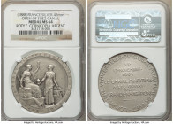 "Opening of the Suez Canal" silver Medal 1869-Dated (1888) MS64 NGC, Lec-1. 42mm. Edge: Cornucopia. By O. Roty. L'EPARGNE FRANCAISE PRE PART LA PAIX D...