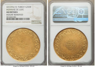 Ottoman Empire. Abdul Hamid II gold "Monnaie de Luxe" 250 Kurush AH 1293 Year 31 (1905/1906) AU Details (Mount Removed) NGC, Constantinople mint (in T...
