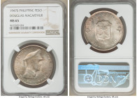 USA Administration Pair of Certified "Douglas MacArthur" Pesos 1947-S NGC, San Francisco mint, KM185. Certified MS65 and MS66 by NGC. Sold as is, no r...