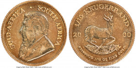 Republic gold 1/10 Krugerrand 2000 MS67 NGC, KM105.

HID09801242017

© 2022 Heritage Auctions | All Rights Reserved