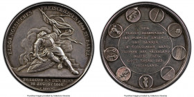Basel. Canton silver "Shooting Festival" Medal 1844 MS62 PCGS, Richter-87b. 38mm. By A(ntoine) Bovy. EIDGENOSSISCHES FREISCHIESSEN 1844 ZU BASEL Fire ...