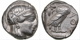 Attica, Athens AR Tetradrachm circa 454-404 BC
17.16g. 24mm. AU/XF+ Mint luster. HGC 4, 1599.